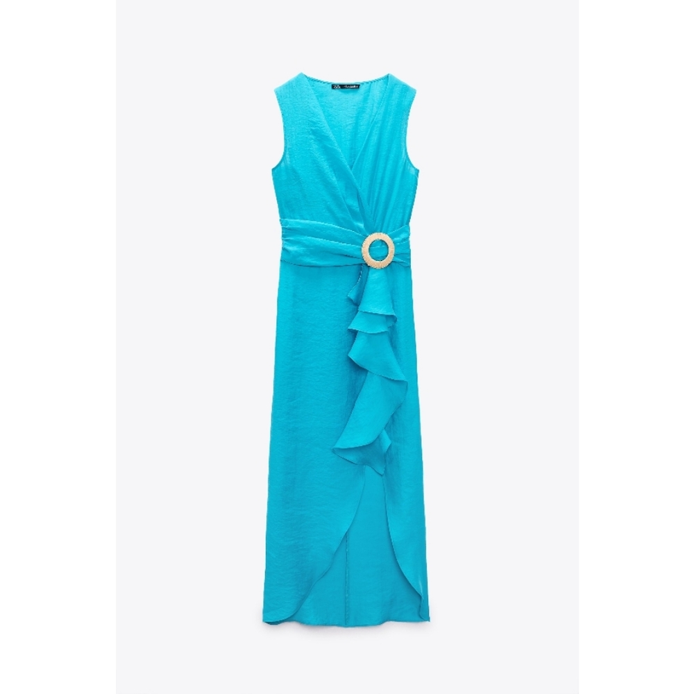 Zara Ruffled midi dress with buckle - Picture 9 of 12